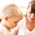 mother talking with her son