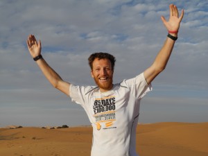 Dr Andrew Murray finishing in the Sahara