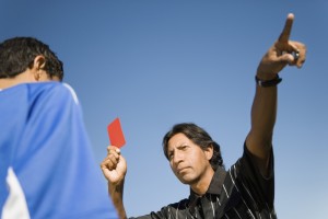 referee showing red card