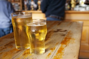 The lowest mortality observed is at low to moderate levels of alcohol consumption (equivalent to perhaps a pint of beer a day for men, and about half that for women).