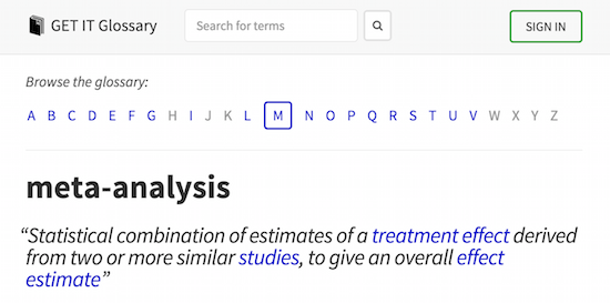It's about time the web had a decent evidence-based healthcare glossary.