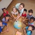 Classroom teacher with pupils