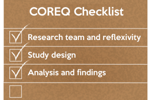 The COREQ checklist was developed to promote explicit and comprehensive reporting of qualitative studies (interviews and focus groups).