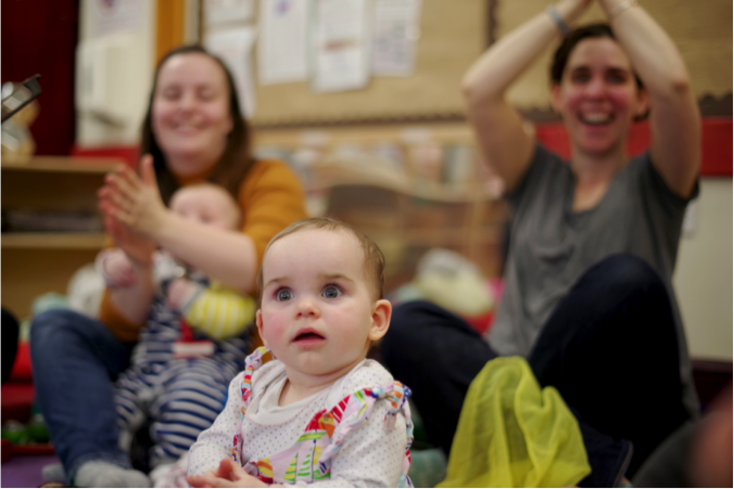 Singing workshops with mothers and their babies.