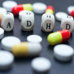 Mental Health Awareness concept for ADHD. letters spelling ADHD.