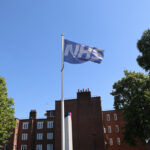 London, UK 01/06/2020: NHS Homerton Hospital Flag Signes Inside Hospital Directions Thank You NHS Poll Flag Medical Clinic Pandemic Codid19 Coronavirus Information