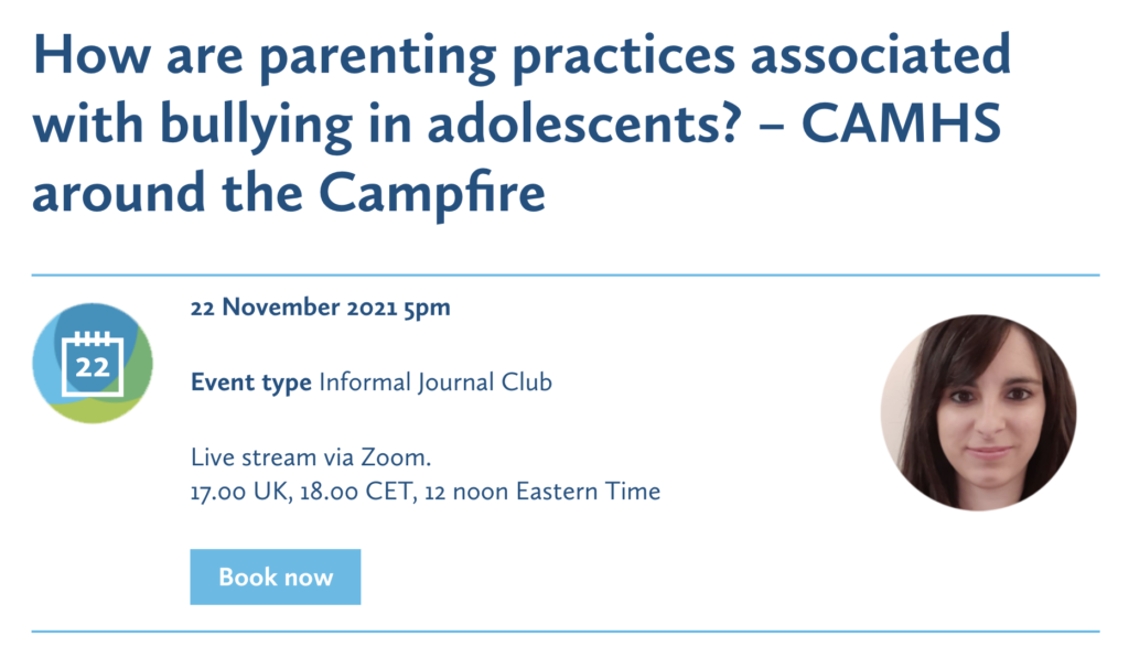 Join us around the #CAMHScampfire to this parenting practices and bullying in young people.
