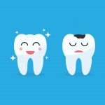 Healthy,And,Unhealthy,Tooth,Illustration.,Positive,And,Negative,Teeth,Smile