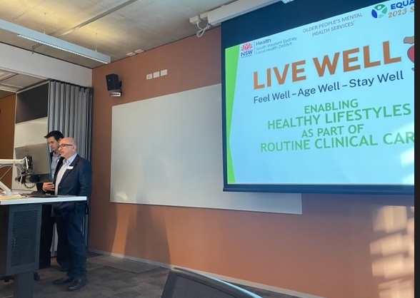 Lachlan Best (left) and Dr Carmello D’Aquillino (right) presenting on their Live Well program