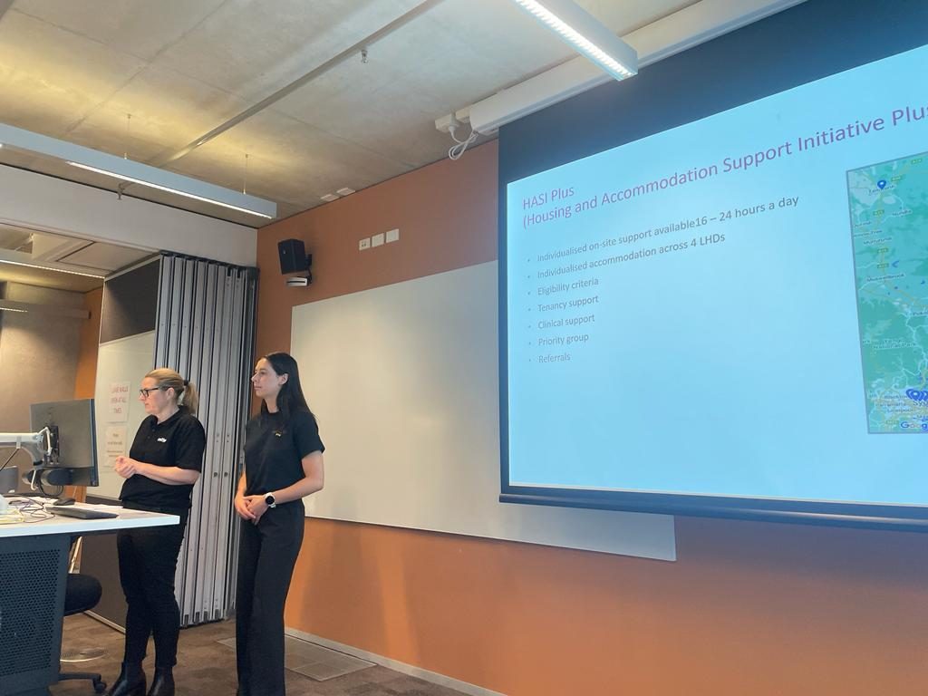 Phoebe Connors (left) and Antoinette Tipple (right) presenting on Healthy Me