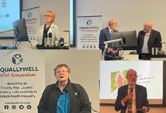 Speakers at the Symposium opening: Catherine Lourey (top left), John Allan and Dave Peters (top right), John Allan (bottom right), Debbie Hamilton (bottom left)
