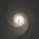 Illustration,Of,Man,Getting,Out,Of,A,Dark,Spiral,,Surreal