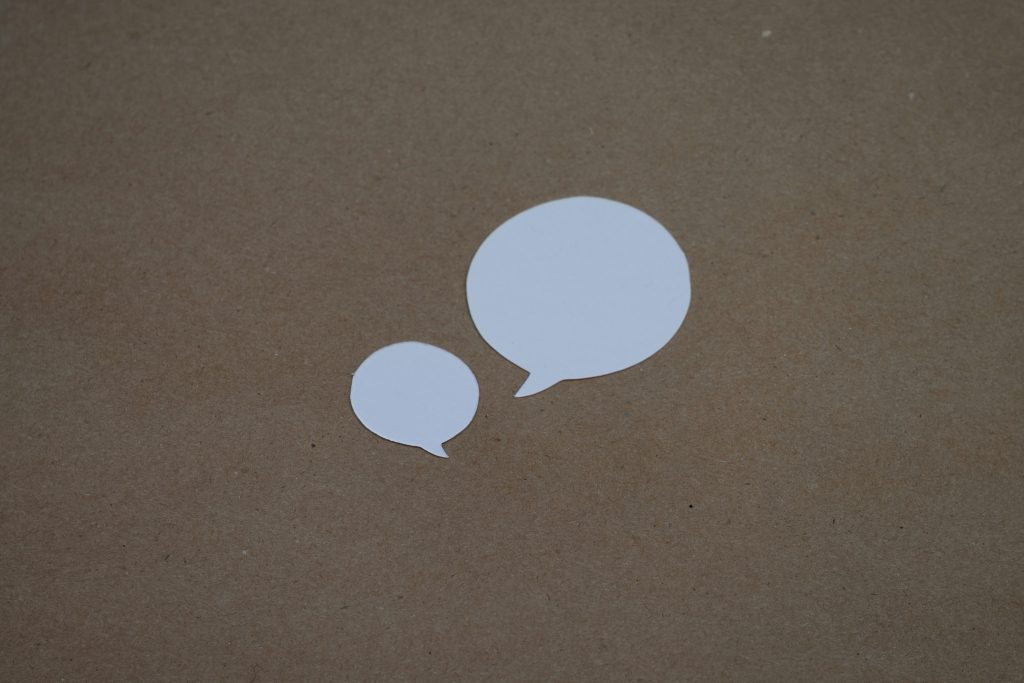 Two speech bubbles