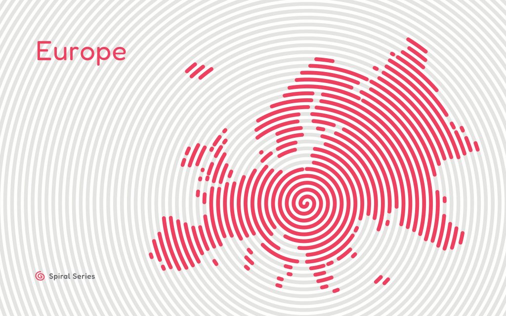 Creative,Circle,Map,Of,Europe.,Spiral,Fingerprint,Series