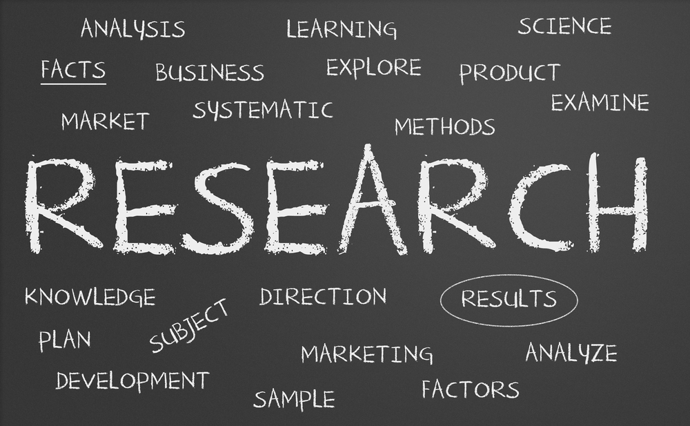 Research written on blackboard