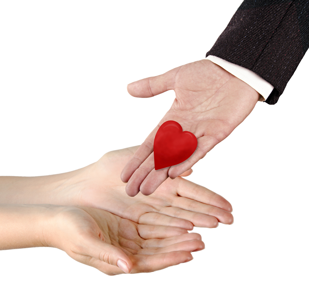 Hand sharing love
