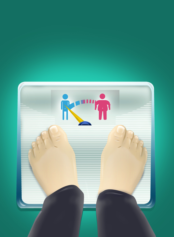 Two feet on scales