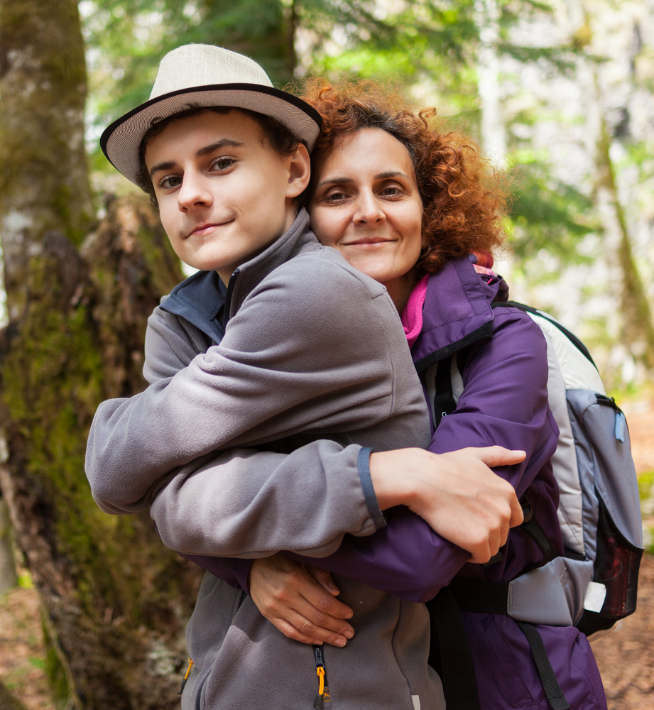 Mother and teenage son