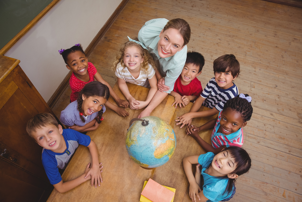 Classroom teacher with pupils