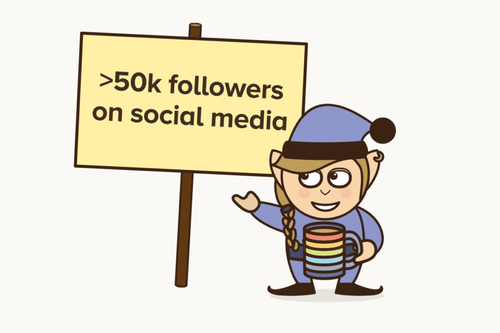 50k followers on social meida