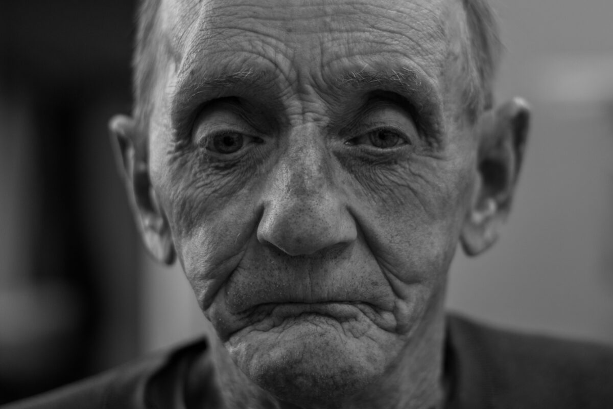 Old man's face in close up